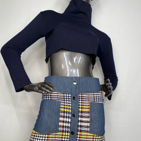 EBBY and I MULTICOLOR SNAP TWEED SKIRT - Picture 1 of 12